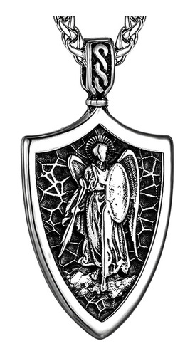 Dije Medalla San Miguel Arcángel Protección Espiritual Acero