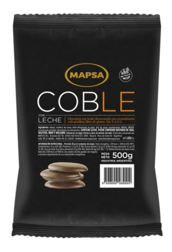 Chocolate Cobertura Con Leche Mapsa X 500gr Sin Tacc
