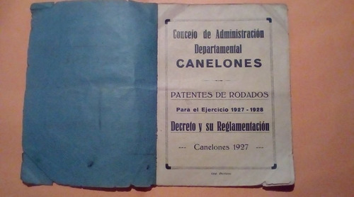 Antiguo Reglamento De Transito Intendencia De Canelones 1927