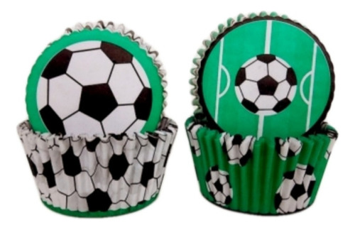 Pirotin Cupcake Nº10 Futbol Caja X100 Color Negro