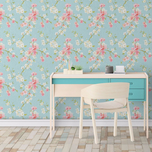 Imagem 2 de 10 de Adesivo Papel De Parede Floral 5,00x3,00m Fl-32
