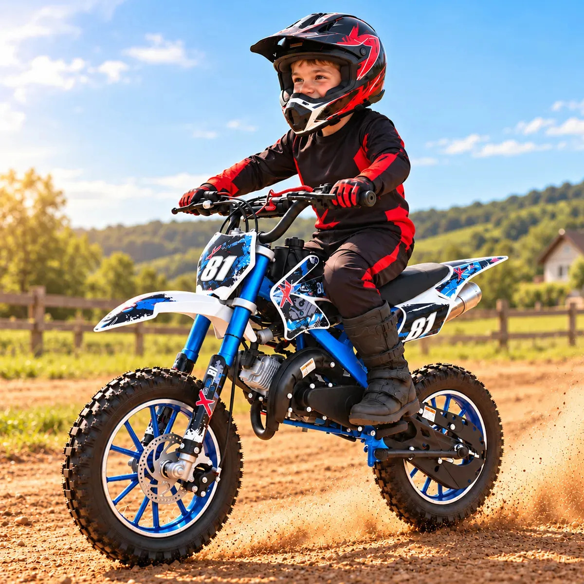Mini Moto Cross 49cc Infantil MBX Azul