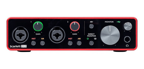 Imagen 1 de 3 de Interfaz de audio Focusrite Scarlett 2i2 220V roja 3.ª  gen
