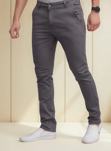 Calça Masculina Sarja Skinny Esporte Fino Com Bolsos Estilo