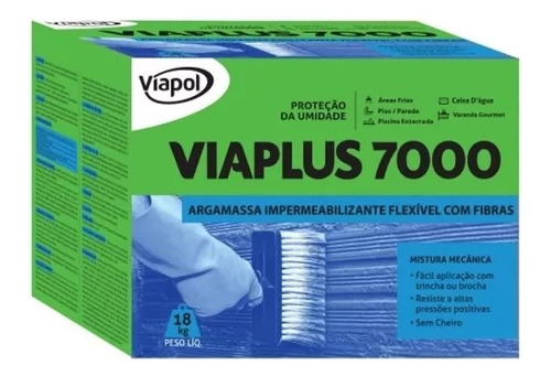 Viaplus 7000 18 Kg Impermeabilizante Flexível + Broxa Brinde