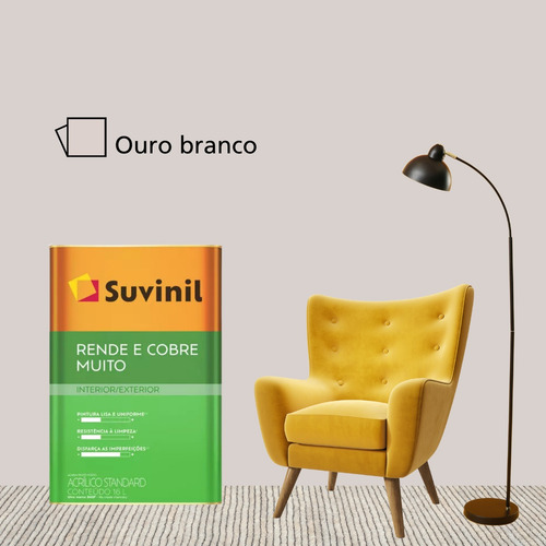 Tinta Acrílica Rende E Cobre Muito Suvinil 16l Ouro Branco
