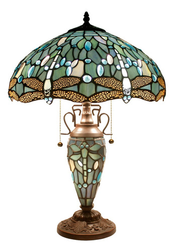 Werfactory Tiffany - Lámpara De Mesa De Cristal De Color A.