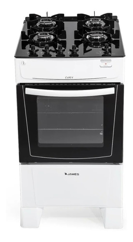 Cocina A Gas James 4 Hornallas C/mesasda Vidrio C690v Blanco