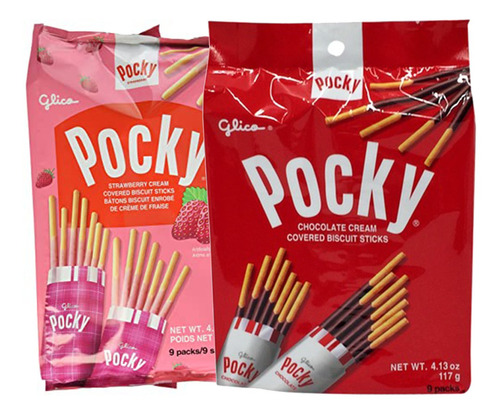 Imagen 1 de 1 de Paquete 2pzs Pockys Familiar Poki Snak 117g Dulce Japones
