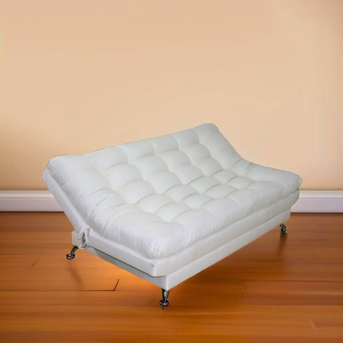 Sofá Cama Moderno Futón Matrimonial 3 Posiciones Lino Gris