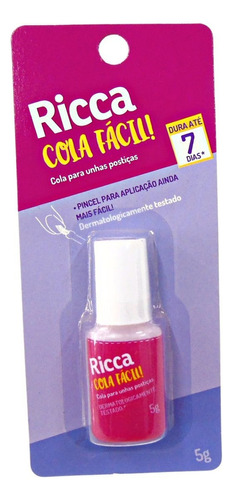 Cola Para Unhas Postiças Ricca Belliz Cola Fácil 5g