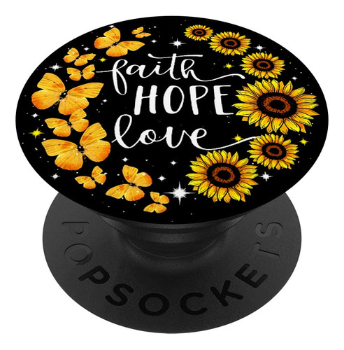 Fe Esperanza Amor Girasol Mariposa Amante Popsockets Popgrip