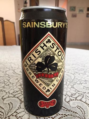 Antigua Lata Cerveza Sainsbury's Irish Stout De Los 80. 