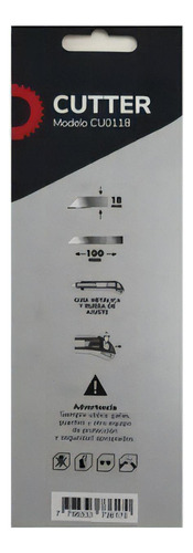 Cutter Trincheta Plastico Udovo 18mm Guía Metalica 18x100mm