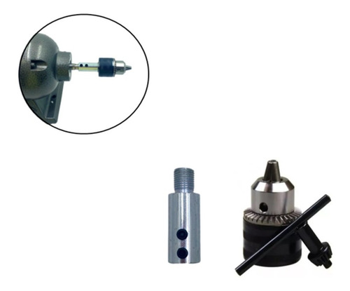 Adaptador Prolongador E Mandril Para Motoesmeril Eixo 1/2