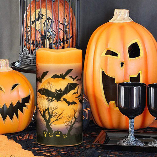 Velas Led Halloween Parpadeantes Sin Llama Con Temporizado