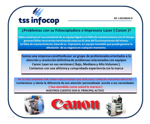 Servicio Técnico Y Reparacion De Impresoras Laser Canon