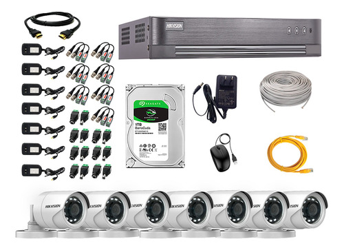 Cámaras Seguridad Exterior Kit 7 Hikvision Full Hd Disco 1tb