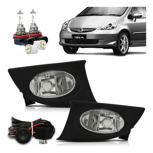 Kit Farol De Milha Neblina Auxiliar Honda Fit 2007 2008