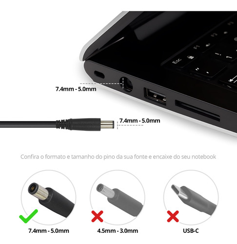 Fonte Carregador Para Notebook Dell Inspiron 14r 3550 - 90w