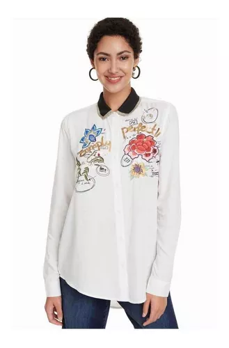 Mujer, Camisa Desigual, Con Flores