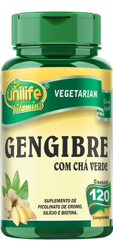 Imagem 1 de 3 de Gengibre Com Chá Verde 120 Comprimidos Unilife Vitamins