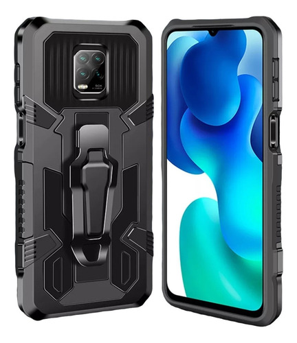 Carcasa Para Xiaomi Redmi Note 9s Negra Antigolpe Clip Metal