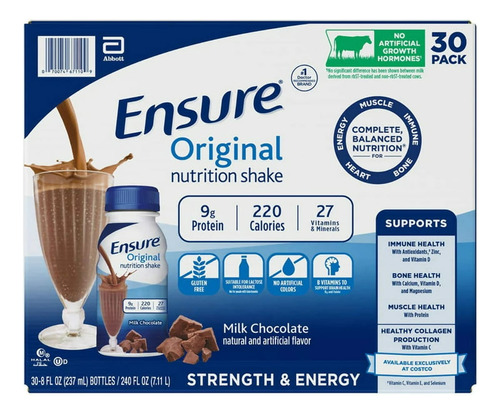Ensure Original. Sabor A Chocolate. Caja De 30 Unid. 237 Ml