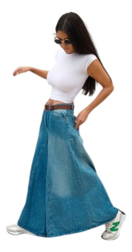 Pantalon Jean Extra Ancho Wide Leg Super Palazzo Tendencia!