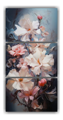 45x90cm Cuadro Decorativo Floral Tela Estilo Estilo Óleo Pe