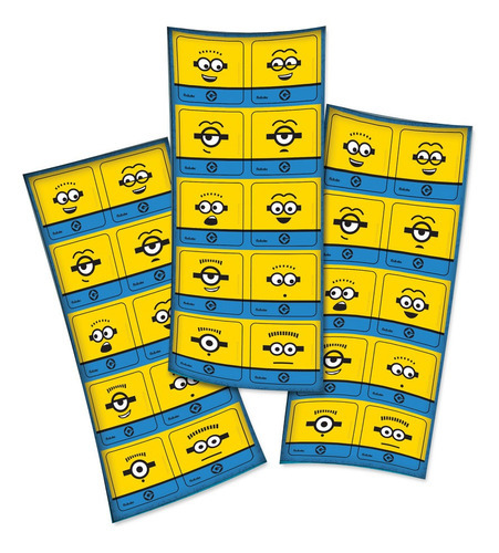 Adesivo Quadrado Decorativo Festa Minions - 30 Unidades