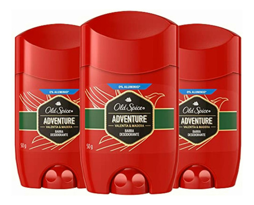 Barra Desodorante Old Spice Adventure 3 Unidades De 50 G C/u