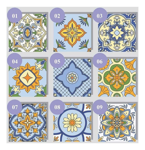 Kit C/50 Unid Adesivo Azulejo Português 15x15 Cm