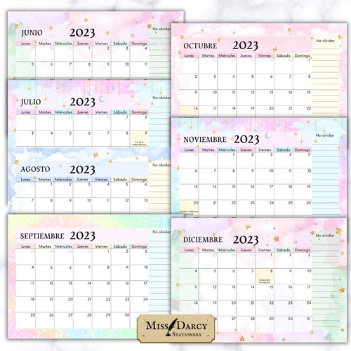 Calendario Para Imprimir 2023 Planner Mensual A4 Almanaque