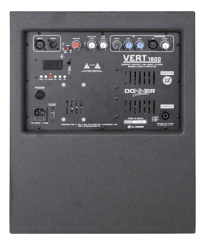 Sistema De Caixas Donner Vert1800 Para Igrejas Eventos Som Cor Preto 110v/220v