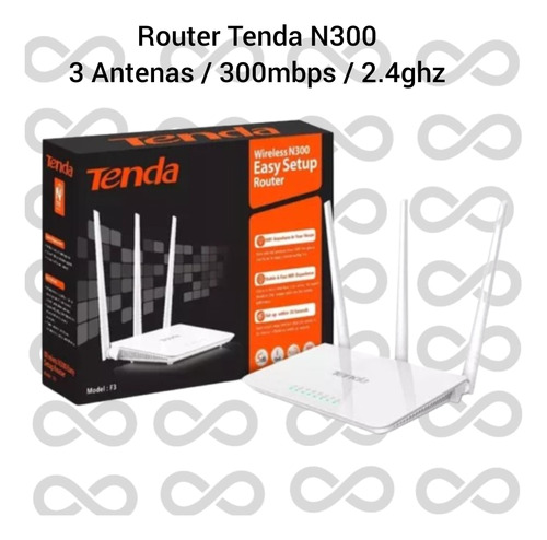 Router Tenda Wifi Inalámbrico 3 Antenas 2.4ghz 300mpbs