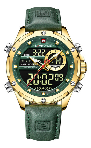 Naviforce Luxury Sport Cronógrafo Relojes De Cuero Para Homb