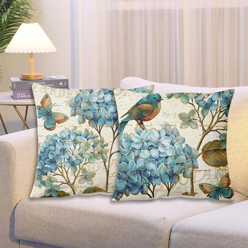Fundas Cojines Almohada Decorativos Lino Algodón 4pcs 45cm Arboles