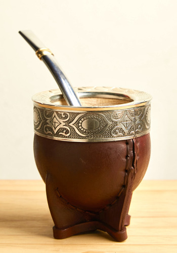 Regalo Día Del Padre: Mate Premium + Yerbera + Tote Bag Marrón