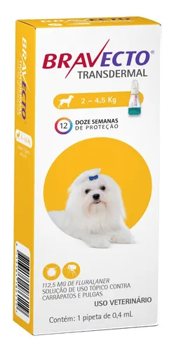 comprar Bravecto Transdermal Cães 2 A 4,5kg - Envio Imediato