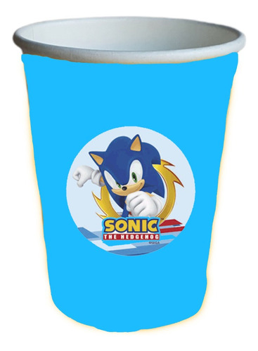 Pack 10 Vasos Descartables Cotillón Sonic Sega