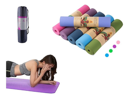 Colchoneta Yoga Mat Eco Friendly Fitness Pilates + Bolso