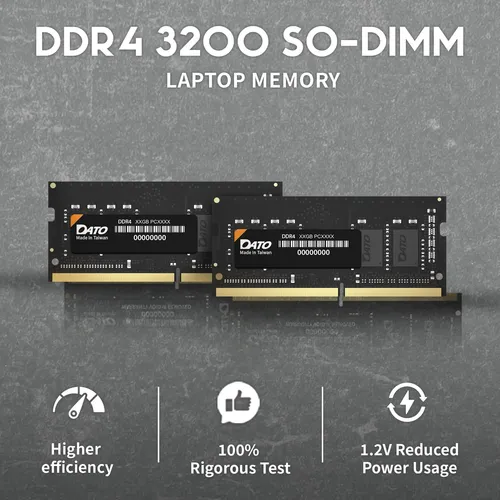 DATO DDR4-3200 16GB(8GB×2) 動作確認済み Módulo De Memória Dato 8gb Ram Ddr4 3200mhz 260 Pinos Sodimm