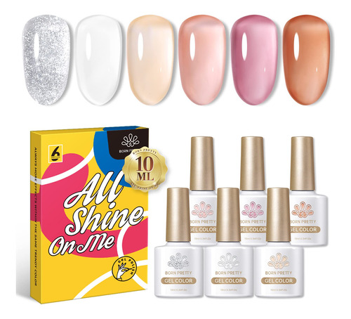 Born Pretty - Juego De Esmalte En Gel Nude Rosa, Transparent