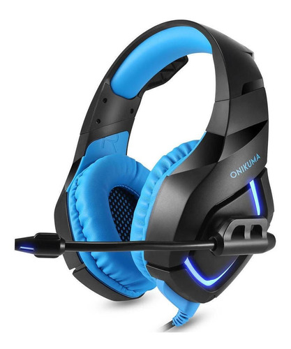 Audífonos Gamer Onikuma K1-b Negro Con Azul, Con Micrófono.