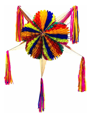 Piñata De Estrella Mexicana Jumbo Rainbow Colorido Plegab