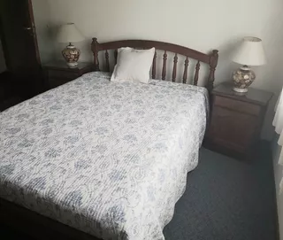 Juego De Dormitorio Algarrobo Maziso Impecable Con Colchon