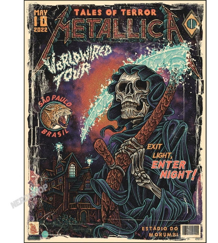 Imagem 1 de 1 de Poster Banda Metallica Rock 60x80cm Show Sao Paulo Brasil
