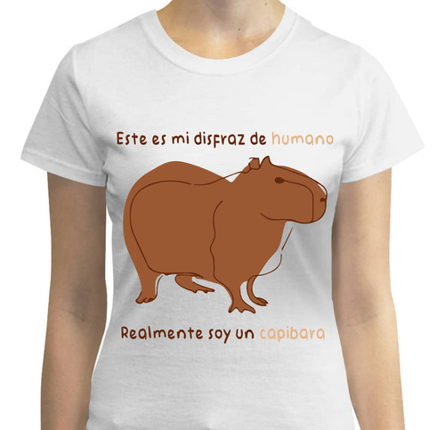 Playera Dama - Capibara Disfraz - Capibara