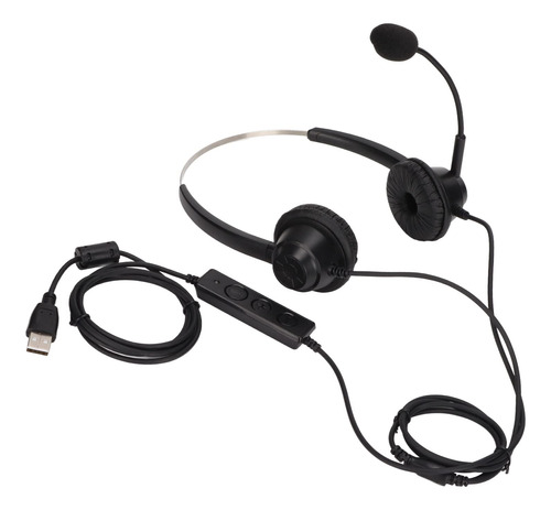 Auricular Ligero Lado Binaural Negocio Usb Microfono Volumen